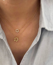 Load image into Gallery viewer, Dainty CZ Star of David Necklace