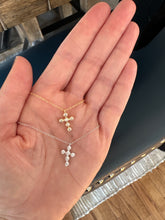 Load image into Gallery viewer, Bubble Bezel Cross Necklace