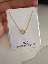 Load image into Gallery viewer, Dainty CZ Star of David Necklace