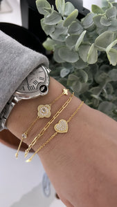 Pave Heart Bracelet