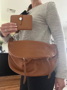 Oversized Genuine Leather Sling Bag