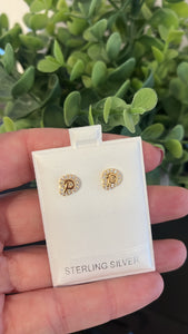 Bubble Initial Stud Earrings