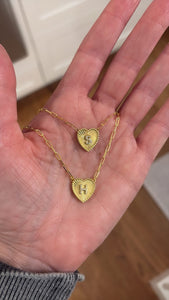 Mini Fluted Heart Necklace