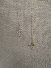 Load image into Gallery viewer, Bubble Bezel Cross Necklace