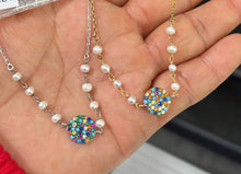 Load image into Gallery viewer, Rainbow Disc and Pearl Bracelet