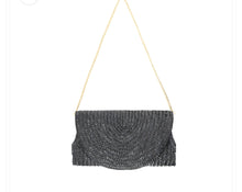 Load image into Gallery viewer, Oversized Navy Straw Clutch