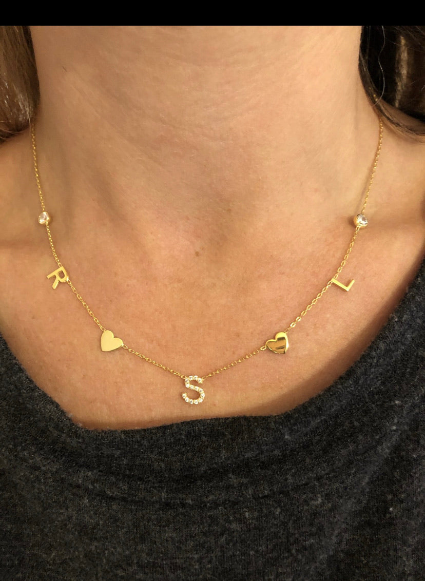6 initial necklace