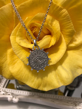 Load image into Gallery viewer, Evil Eye Medallion Coin Necklace