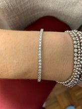 Load image into Gallery viewer, Sterling silver and CZ square tennis bracelet
