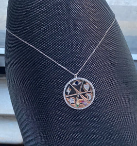 Good fortune disc necklace