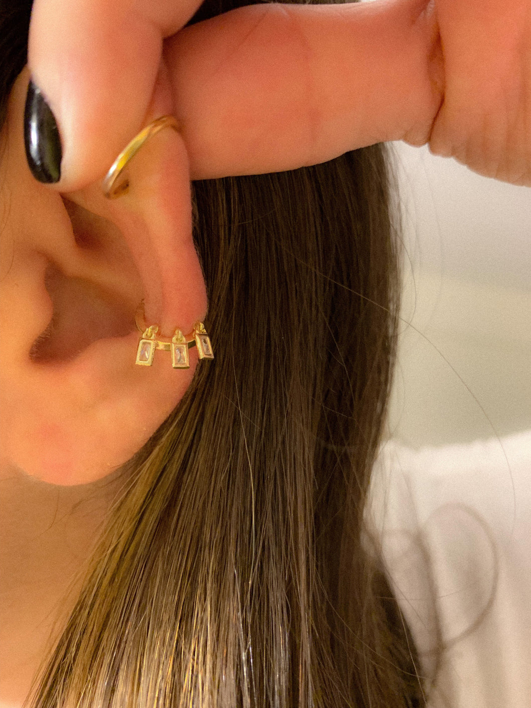 Ear Cuff with Baguette Charms