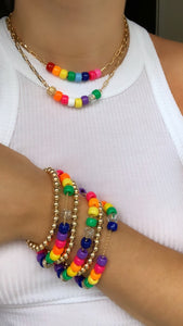 Rainbow Pony Bead Bracelet