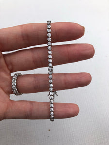 Sterling silver and CZ round tennis bracelet