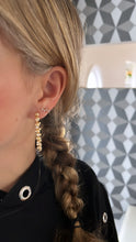 Load image into Gallery viewer, Gold Filled Beaded and CZ Hoop Earrings