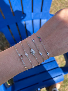 Sterling Enamel Bezel Bracelets