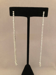Serling Silver and CZ Extra Long Drop Earrings