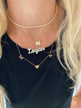 Load image into Gallery viewer, Double initial necklace with bezel