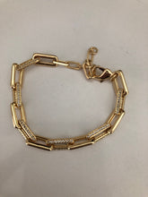 Load image into Gallery viewer, Gold and CZ Link Bracelet