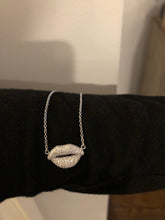 Load image into Gallery viewer, Sterling Silver and CZ Lip Necklace