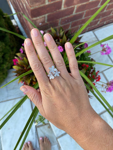 Gorgeous flowers and butterfly statement ring