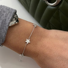 Load image into Gallery viewer, Sterling Silver and CZ Star Bracelet