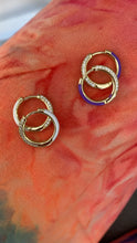 Load image into Gallery viewer, Gorgeous pave and enamel hoops
