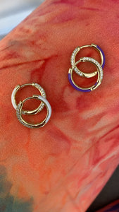 Gorgeous pave and enamel hoops