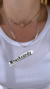 Double Name Necklace on Paperclip Chain