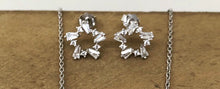 Load image into Gallery viewer, Sterling Silver and CZ Baguette Star Earrings