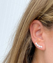 Load image into Gallery viewer, Floral Ear Climber Studs