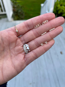 Enamel Double Initial Heart Ring