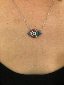 Rainbow Evil Eye Necklace