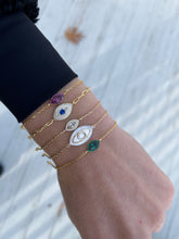 Load image into Gallery viewer, Colored Evil Eye Stone Bracelet