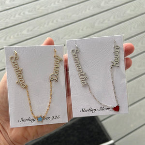 Double Script Enamel Nameplate on Paperclip Chain