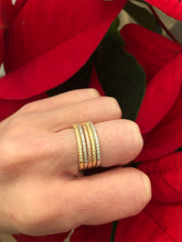 Load image into Gallery viewer, 5 layer silver, gold and rose gold ring